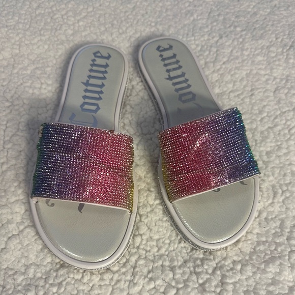 Juicy Couture rhinestone slides size 8 - Picture 1 of 8